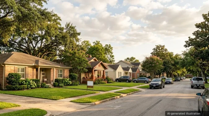 Houston neighborhood homes with a city homebuyer assistance program notice