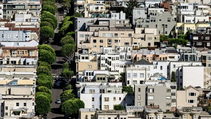 San Francisco apartment buildings with signs of a tight and expensive rental market