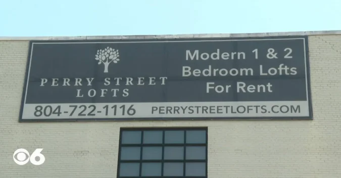 Perry Street Lofts apartment building in Petersburg where tenants say sewage and roach problems persist