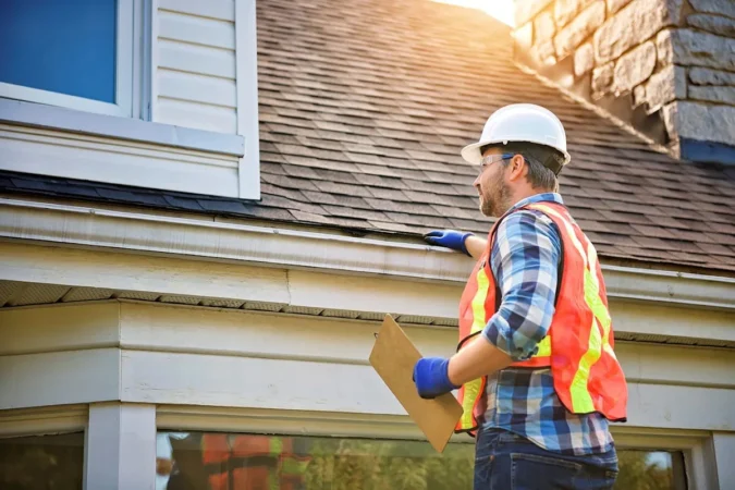 Older Roofs Can Complicate Home Insurance Quotes for Buyers, as Insurers May Inspect After Binding Coverage and Require Repairs Before Keeping the Policy Active A homeowner examining an older roof while reviewing a home insurance quote