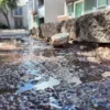 Sewage and toilet paper spread across the parking lot of a San Antonio apartment complex