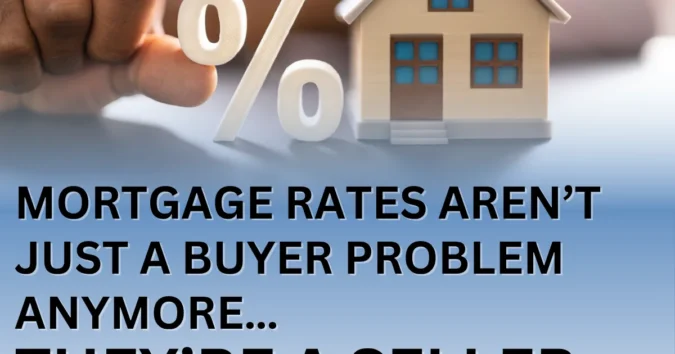 Higher Mortgage Rates Are Pressuring Atlanta Sellers to Rethink Price Cuts and Use Temporary Buydowns to Move Homes Faster Home for sale sign in a suburban Atlanta neighborhood with mortgage and payment documents