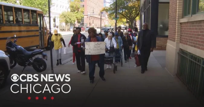 Maywood Senior Apartment Residents Press Management for Rent Cuts After Nearly Two Weeks Without Hot Water at Garden House in Cook County Senior apartment residents in Maywood stand outside management offices demanding a rent reduction after a hot water outage